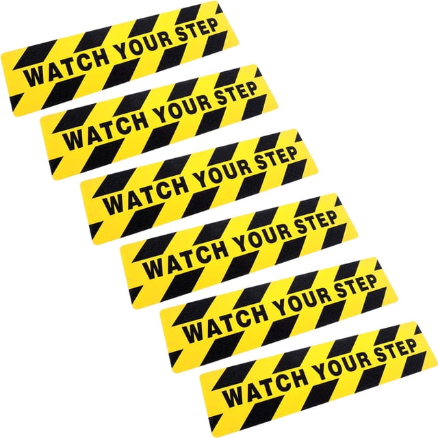 Calcomanías de suelo Boao Watch Your Step, 15 x 60 cm, PVC, 6 unidades