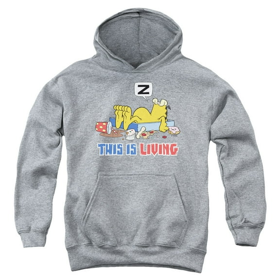 Garfield - This Is Living - Youth Hooded Sweatshirt - Small