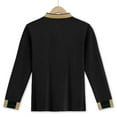 thumbnail image 4 of Fznquz Mens Polo Casual Black Long Sleeve Shirt Collared Button Fall Winter Clothes Men, 4 of 4