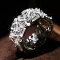 thumbnail image 6 of Women Wedding Band 925 Silver Ring Gorgeous Cubic Zircon Party Gift Sz 6-10, 6 of 9