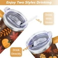 thumbnail image 5 of Maple Leaf Pumpkins in Autumn 40 Oz Tumbler with Handle Lid and Straw, Stainless Steel Double Walled Vacuum Insulated Cup, Cute Birthday Gifts Tumbler for Women Men Friends, 5 of 7
