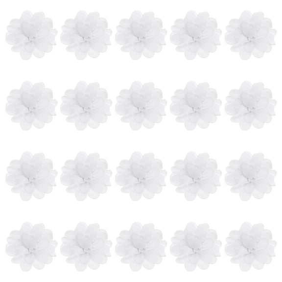 Uxcell Chiffon Flowers, 20Pcs 2" Sewing Fabric Flower Appliques Embellishments for DIY Crafts Clothing Headbands Wedding Party Decoration, White
