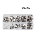 thumbnail image 1 of 200Pcs 10 Sizes 304 Stainless Steel Open Retaining Ring E-Shape Circlips Set Mingyqi, 1 of 10