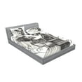 thumbnail image 2 of Ambesonne Romance Fitted Sheet & Pillow Sham Set, Skeleton Marriage, King, Dimgrey and White, 2 of 2