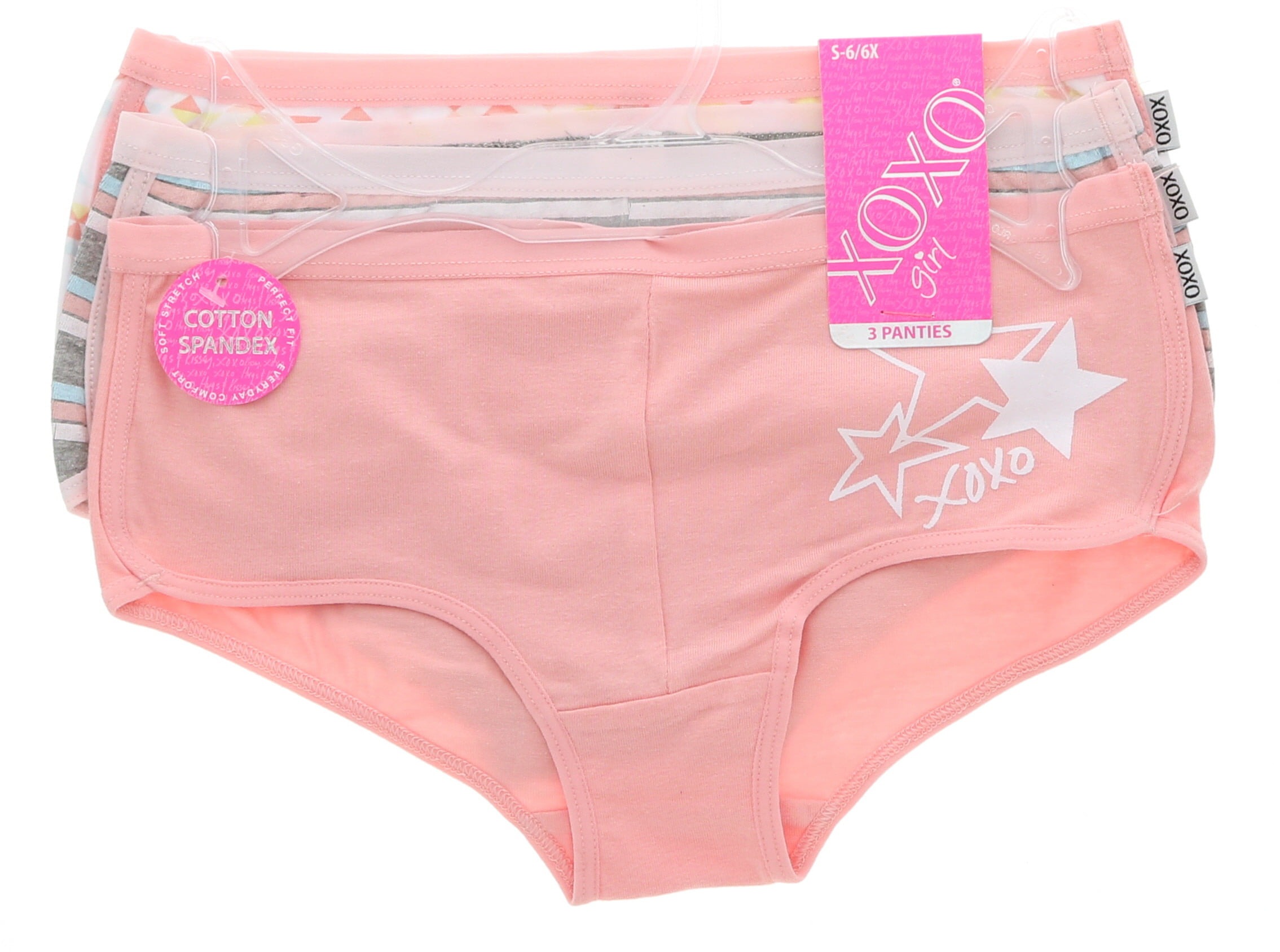 XOXO Girl's Cotton Panties 6 Pack - Maroon & Pink Superstar