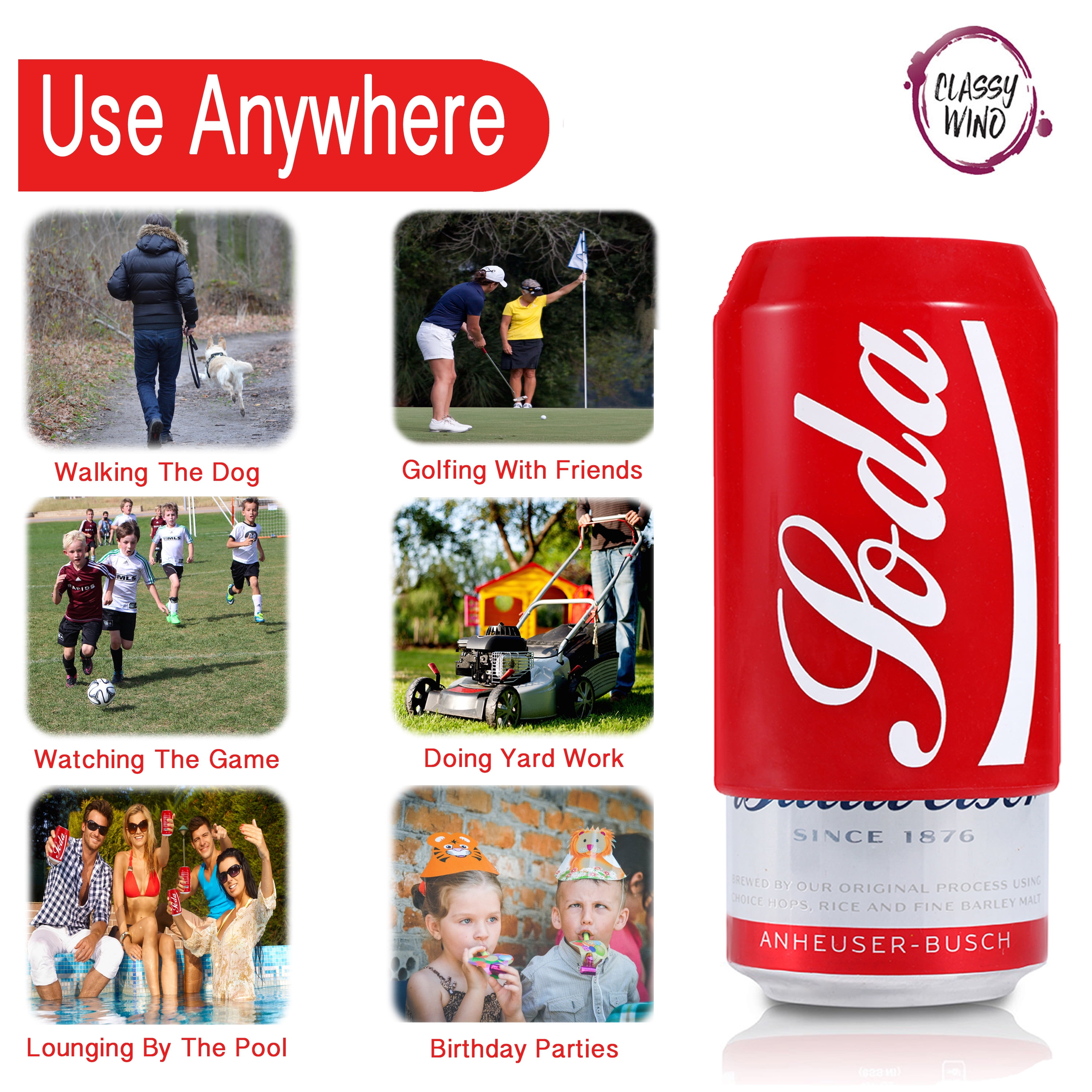 Beer Can Covers That Look Like Soda 2 Pack from Classy Wino