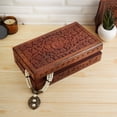 thumbnail image 3 of Ajuny Wooden Handcarved Decorative Jewelry Storage Box Flower Design Multipurpose Treasure Chest Keepsake Boxes Gifts 8x5 inch, 3 of 11