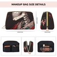 thumbnail image 5 of Naloa Geisha Skeleton With Flowers Leather Makeup Bag for Purse Travel, Portable Small Cosmetic Organizer for Women and Girls, Make up Bag with Zipper, 5 of 8