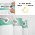 thumbnail image 2 of No Hook Green Marble Shower Curtain with Snap in Liner Set, Summer Ocean Wave Green Ombre Waterproof Fabric Bathroom Curtains with See Through Top Window, Hotel Style Stall 48 x 72 Inch, 2 of 9