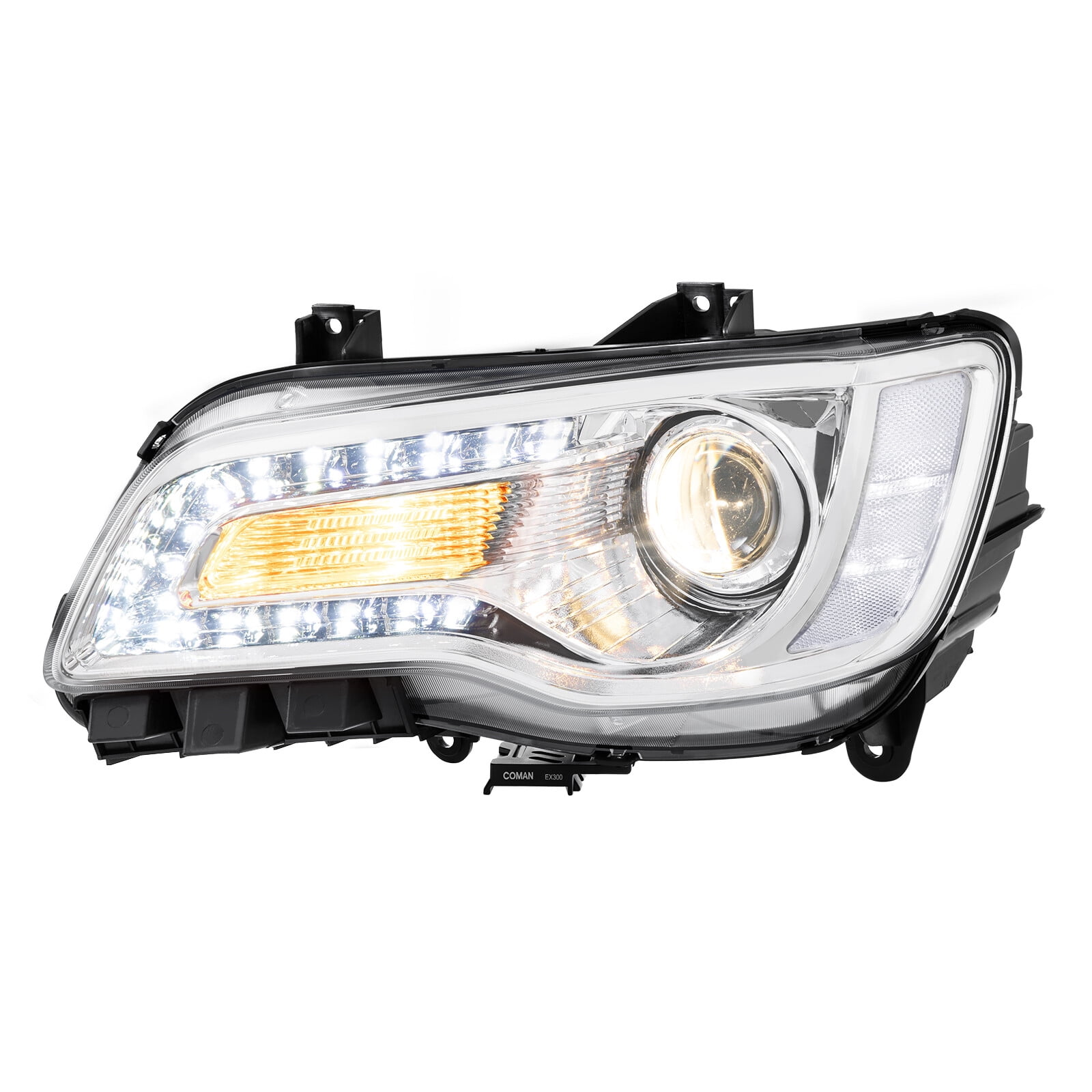 MOSTPLUS For 2011-2023 Chrysler 300 LED DRL Projector Chrome Clear Headlights LH & RH