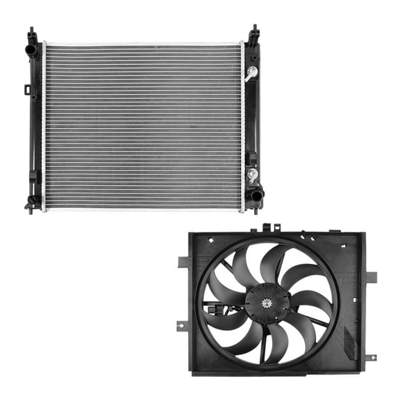 AutoShack Radiator Cooling Fan Assembly | Replacement for 2015-2019 Nissan Versa 2014-2019 Nissan Versa Note | 2-PC
