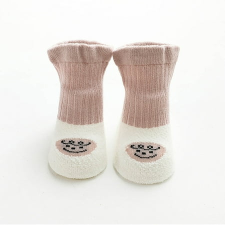 

TOWED22 Baby Sock Shoes Cute Children Toddler Shoes Autumn And Winter Boys And Girls Socks Shoes Floor Sports Shoes Non Slip Pink