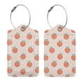 thumbnail image 3 of Sikiie Orange Peach Luggage Tag for Suitcase Leather Baggage Tag with Stainless Steel Loop Privacy Cover for Women Men Girls-1, 3 of 5