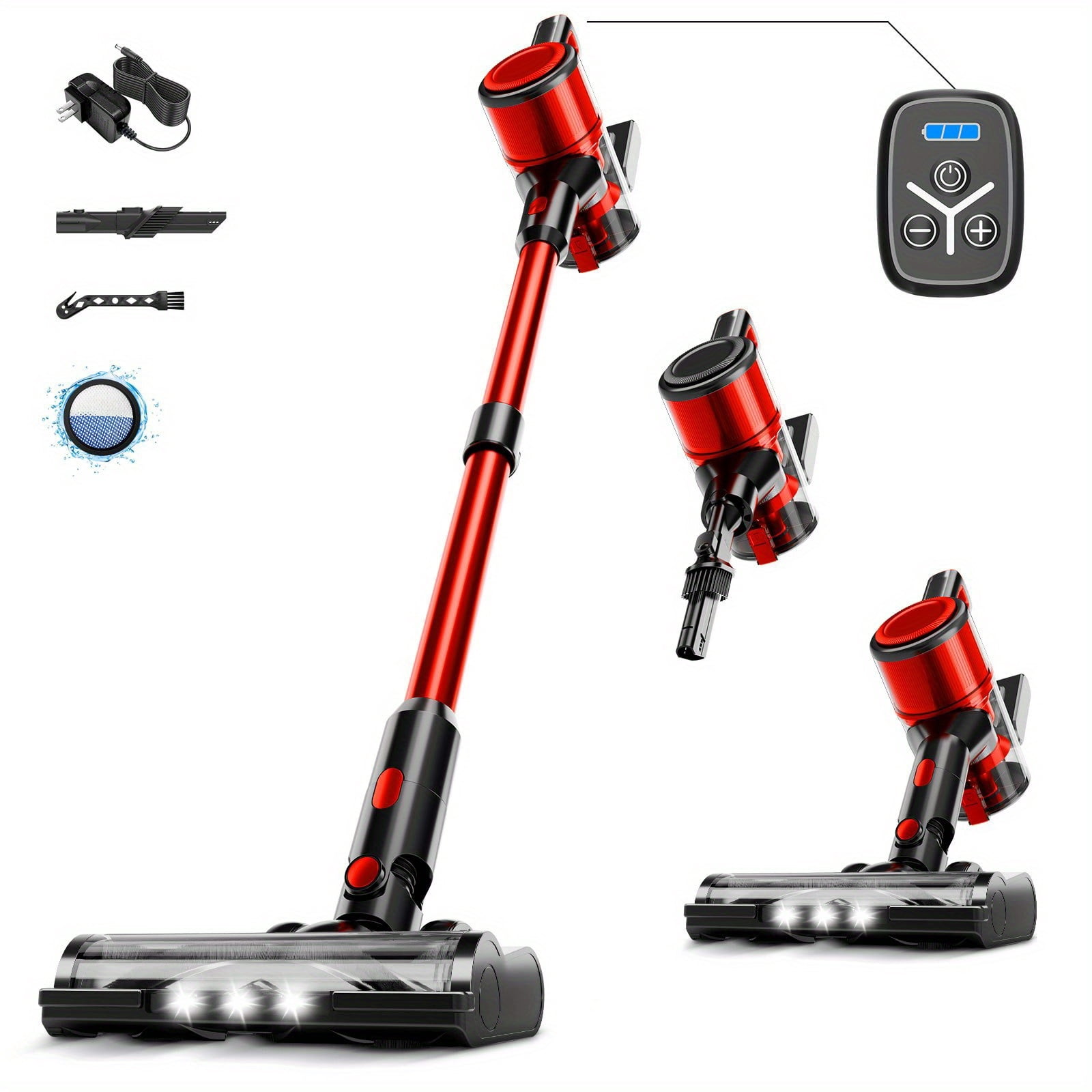 Cord and Cordless Vacuum Cleaner for Home, MAX 70Kpa Stick Vacuums Lightweight, some have with Detachable Battery Display, Max 45Mins Runtime, 8in 1 Handheld Vacuum for Hardfloor & Carpets Pet Hair