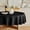Black, variant on 60-inch faux linen round tablecloth, waterproof and washable textured rustic round tablecloth cover, suitable for dining rooms, kitchens, parties, farmhouses, and outdoors