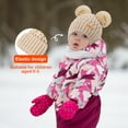 thumbnail image 3 of REDESS 2 Pcs Toddler Winter Pom Pom Beanie Hat For 0-3 Years Old Kid-White+Purple, 3 of 7