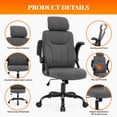 thumbnail image 6 of GASEE Leather Office Chair, Big and Tall Office Chair 400LBS Wide Seat Ergonomic Computer Desk Chair High Back Executive Leather Chair Adjustable Task Chair Lumbar Back with 1-Year Warranty, Grey, 6 of 12