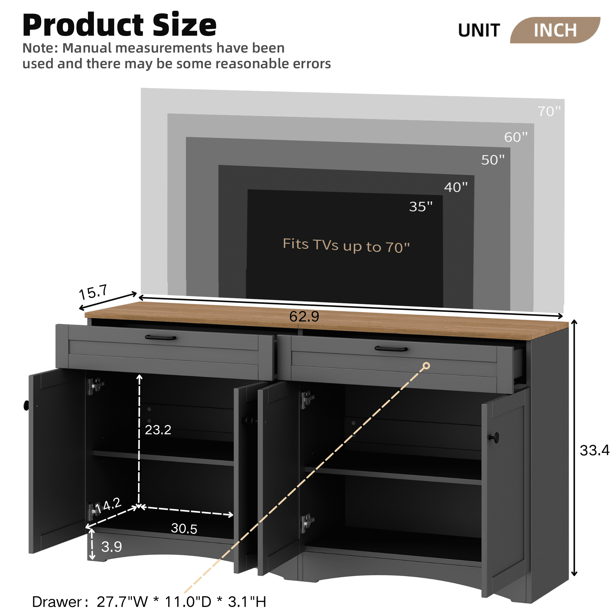 Harper & Bright Designs 3-Piece Wooden TV Stand Set with Bookshelf for 70 inch TV, TV Storage Cabinet with Adjustable Shelves, Mid-Century Entertainment Center Console Table for Living Room, Grey