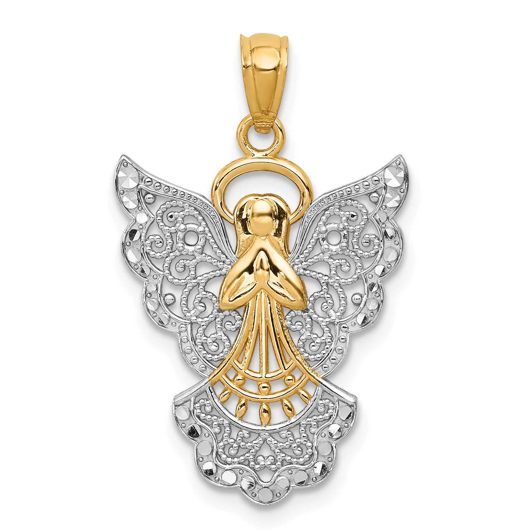 yellow gold angel charm