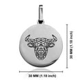 thumbnail image 2 of Stainless Steel Geometric Polygon Bull Animal Round Medallion Keychain Circle Ring, 2 of 2