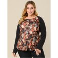 thumbnail image 3 of CamiseRaglán Con Estampado De Leopardo Cuello Redondo PaMujer Rojo Naran3XL, 3 of 6