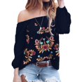thumbnail image 1 of Camisa floral de manga larga con hombros descubiertos para mujer Xemadio CJWUS-4626, 1 of 8