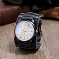thumbnail image 2 of Puntero de cuero retro Pulseras de reloj Correa ancha Accesorios Casual azul retro jinwen reloj de pulsera, 2 of 7