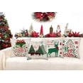 thumbnail image 2 of Merry Christmas Decorations Pillow Covers 20x20 Inch Set of 4 Vintage Wood with Christmas Tree Elk Deer Snowflake Xmas Gifts Throw Pillow Case Winter Red Green Home Decor Cushion Cover, 2 of 6
