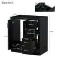 thumbnail image 5 of (Only Cabinet) Modern Bathroom Vanity Set without Sink Top, Large Storage Cabinet with 1Big and 2 Small Slides Drawers, Black, 5 of 5