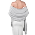 thumbnail image 2 of Holiday Party Outfits Xysaqa Women's Winter Scarf Comfy Tassel Pashmina Shawl Wrap for Evening Dress Fashion Wedding Party Shawls Warm Long Scarves Gifts for Women Gray, 2 of 6