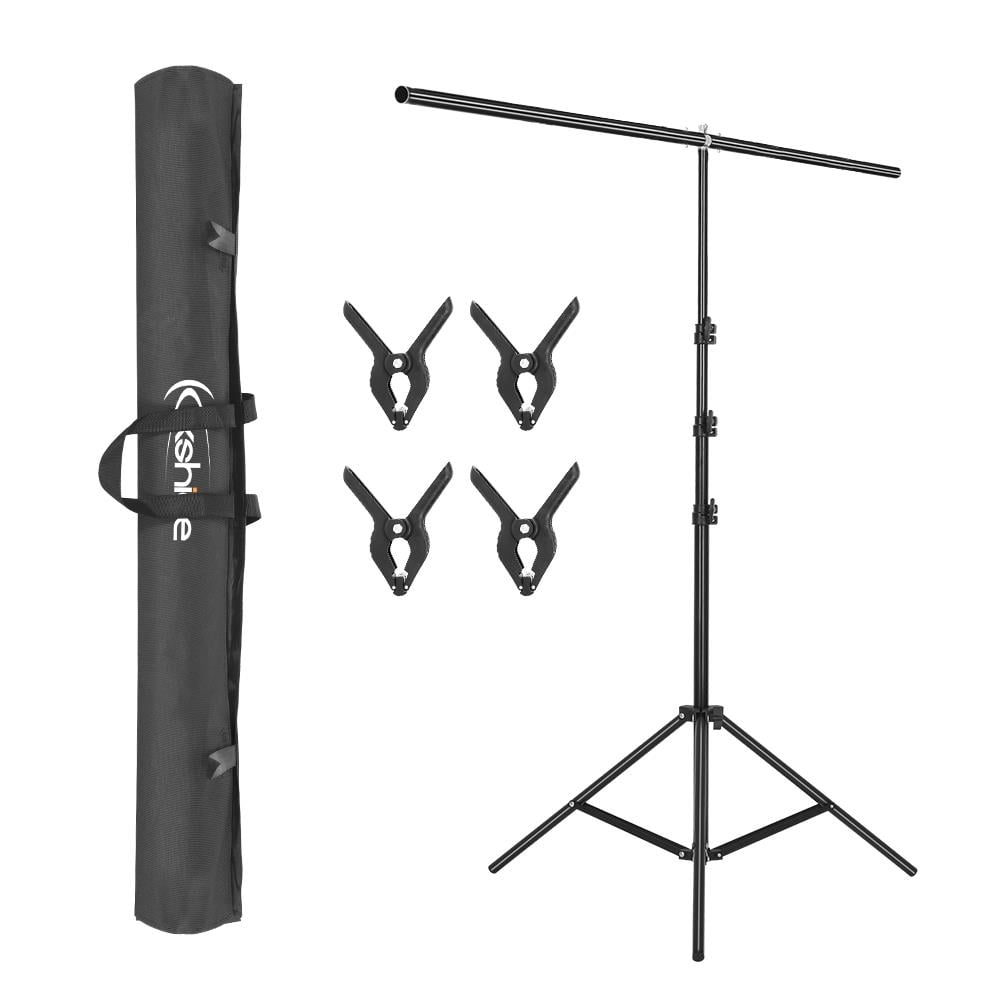 Kshioe 6.5x9.8ft Photo Video Studio Adjustable Background Backdrop Support System Stand with Carry Bag Not Mouth Clips 
