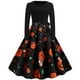 thumbnail image 2 of Vestido HUOGUO Fashion de manga larga con estampado de patchwork para mujer, 2 of 5