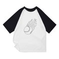 thumbnail image 2 of Boy's and Girl's 3/4 Sleeve Baseball Shirts Loose Fit Raglan Tshirt Summer Casual Round Neck Shirt Kids Colorblock Graphic Tee, 2 of 4
