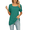 Green, variant on SIEANE 2023 Women’s Tops Casual Puff Short-Sleeve Basic Tunic Tee Square Neck T Shirts Loose Fit