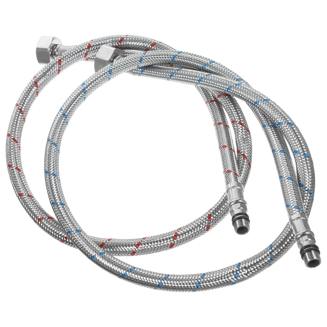 EeaseMX Manguera de agua potable de acero inoxidable, flexible y resistente, conector de entrada para grifo de agua caliente y fría, para fregadero de cocina, baño y hogar (80 cm)