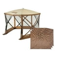 thumbnail image 1 of Clam PortableCanopy Shelter, Brown w/ Clam Quick Set Wind & Sun Panels (3 Pack), 1 of 12