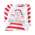 thumbnail image 4 of Seyurigaoka Babies Christmas Romper Letters and Stripe Print Hooded Jumpsuit, 4 of 8