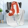 thumbnail image 4 of 37th Birthday Soft Flannel Fleece Throw Blanket, Older It Gets Flying Party Balloons Surprise Years New Age Birthday Picture, Cozy Plush for Indoor and Outdoor Use, 60" x 80", Red White, by Ambesonne, 4 of 5
