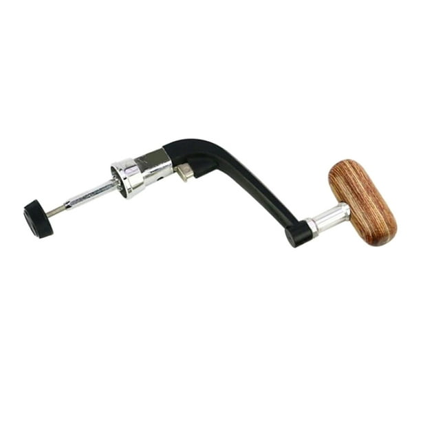 Mango de carrete de baitcasting de agarre de madera plegable de Negro l Sunnimix Mango de carrete de pesca