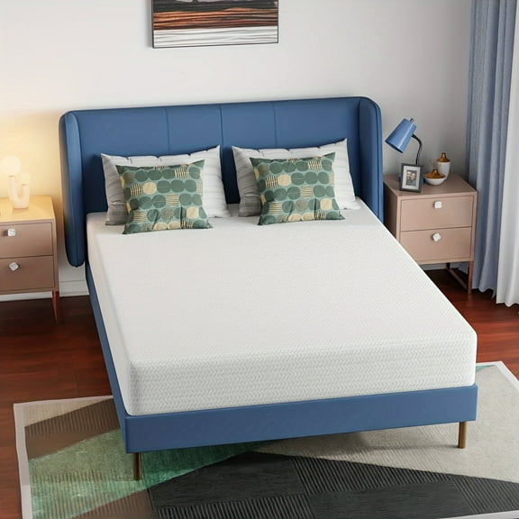 10 Inch Queen Mattress, Memory Foam Mattress, Medium-Firm Mattress, Breathable Bed Mattress with Removable Cover in Box, White