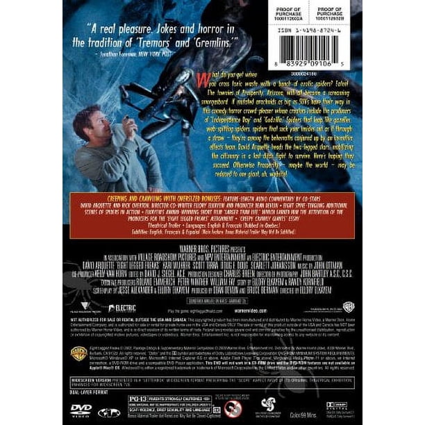 Warner Bros, Eight Legged Freaks DVD, New Packaging, 95 mins