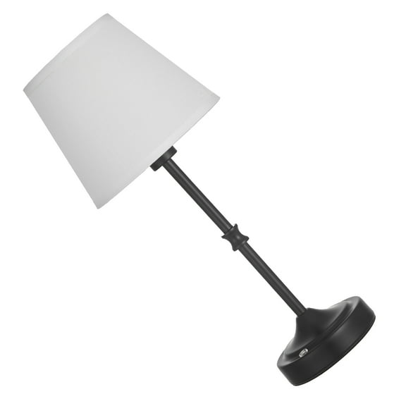 KFFKFF Cordless Table Lamp with Rechargeable Battery, 3-Level Brightness, Fabric Shade, 2700-3000K Warm Light, Ideal for Restaurants, Bedrooms, and Bar Counters, Black