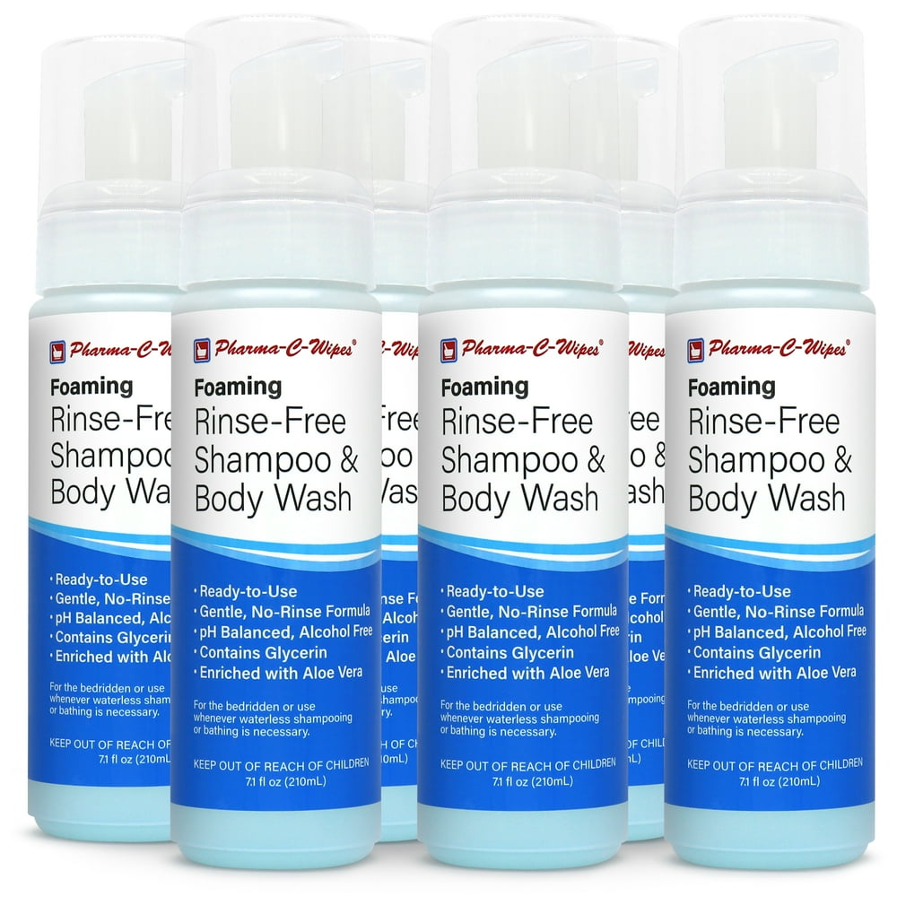 Foaming Rinse Free Shampoo & Body Wash; Case of 6 Bottles; Hospital