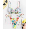 thumbnail image 4 of Traje de baño para Mujer Estampado Empalme Cintura Alta Secado rápido Ajustado Sin Espalda Correas de Hombro Regulables Trajes de baño Divididos para Verano Flor Color L, 4 of 6