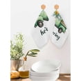 thumbnail image 2 of Hello Spring Kitchen Dish Towels for Drying Dishes Set of 2, Easter Flowers Green Car Vintage Floral Waffle Weave Microfiber Hand Tea Bathroom Towels Quick Dry & Absorbent Towel 12x12, 2 of 7