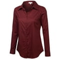 thumbnail image 2 of KOGMO Women's Basic Long Sleeve Button Down Shirts Office Work Blouse Regular Fit (S-3X), 2 of 8