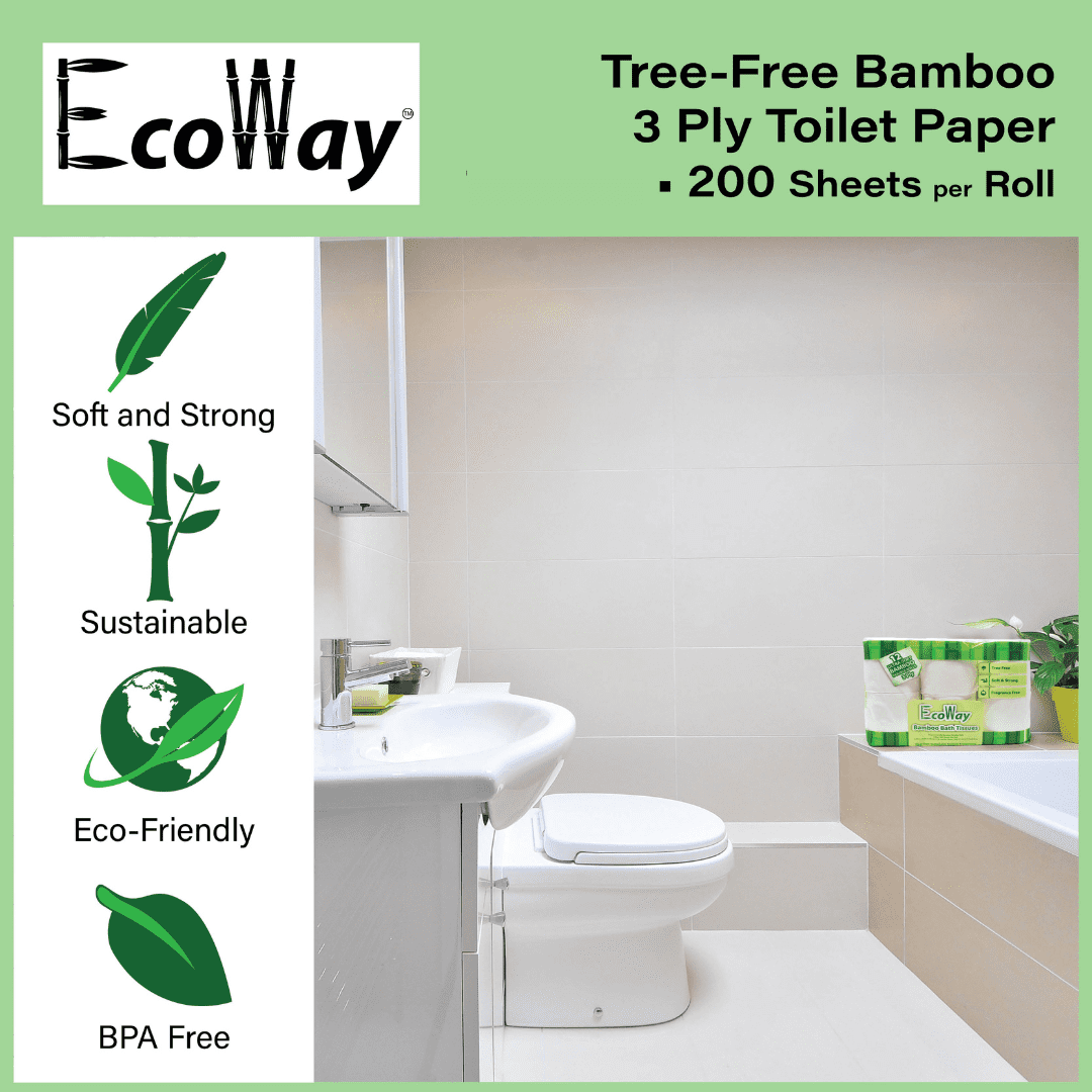 EcoWay Bath tissue (Toilet paper) 200 Sheets per roll 8 packs/case
