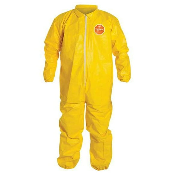 Dupont Coveralls,XL,Ylw,Tychem 2000,PK12 QC125SYLXL001200
