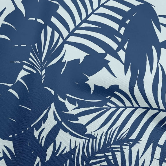 oneOone Cotton Jersey Blue Fabric Leaves Fabric For Sewing Printed Craft Fabric By The Yard 58 Inch Wide
