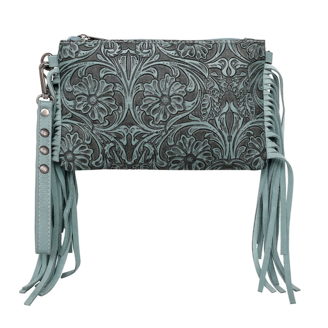 Bandolera Montana West Fringe de piel de vacuno vintage